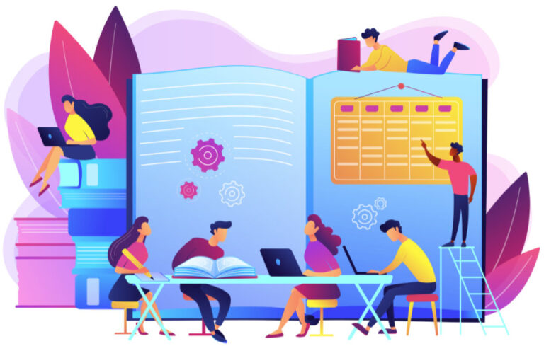 Revision week concept vector illustration